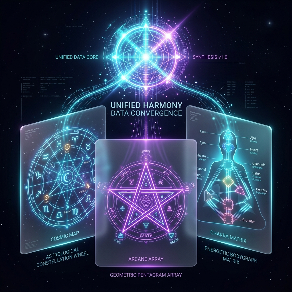 Western Astrology, Chinese BaZi, and Human Design converging into a centered 4ura output